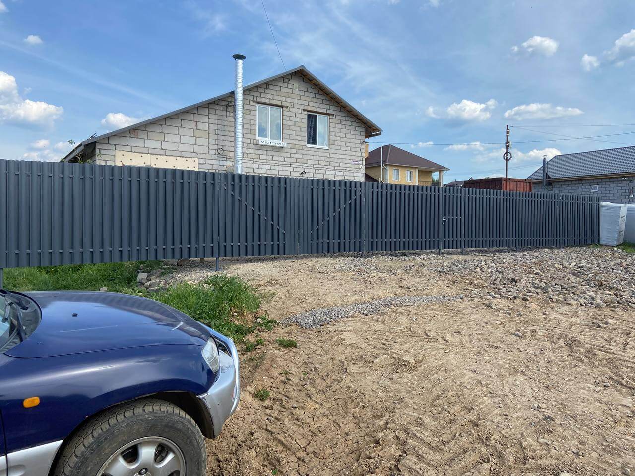 Забор из евроштакетника 16м RAL7024 Серый Графит фото 5 в Керчи